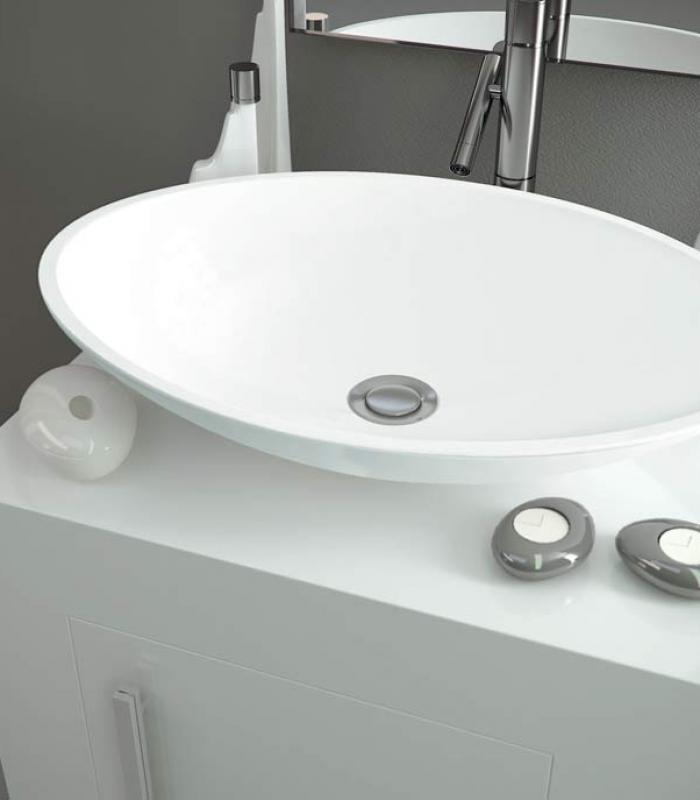 Lavabo in appoggio di forma ovale