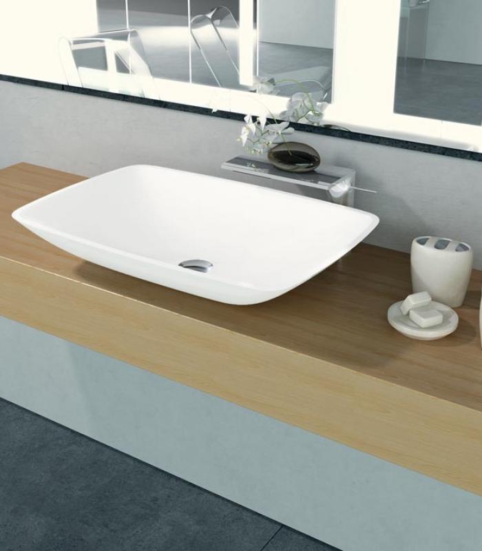 Lavabo in appoggio rettangolare