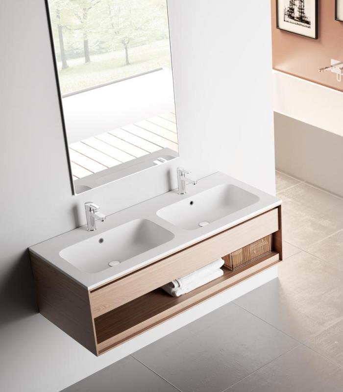 Lavabo a incasso per mobile bagno con doppia vasca
