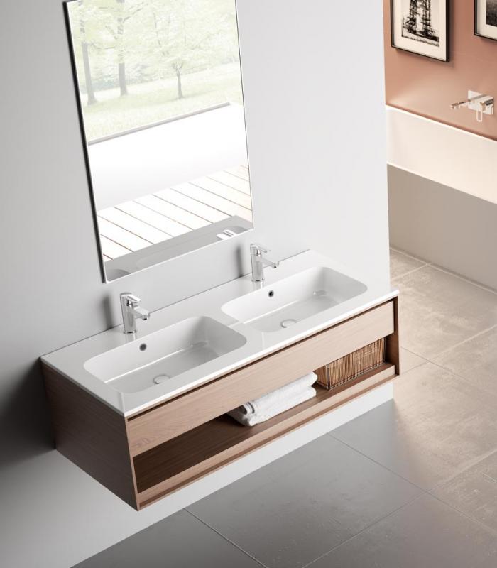 Lavabo a incasso per mobile bagno con doppia vasca