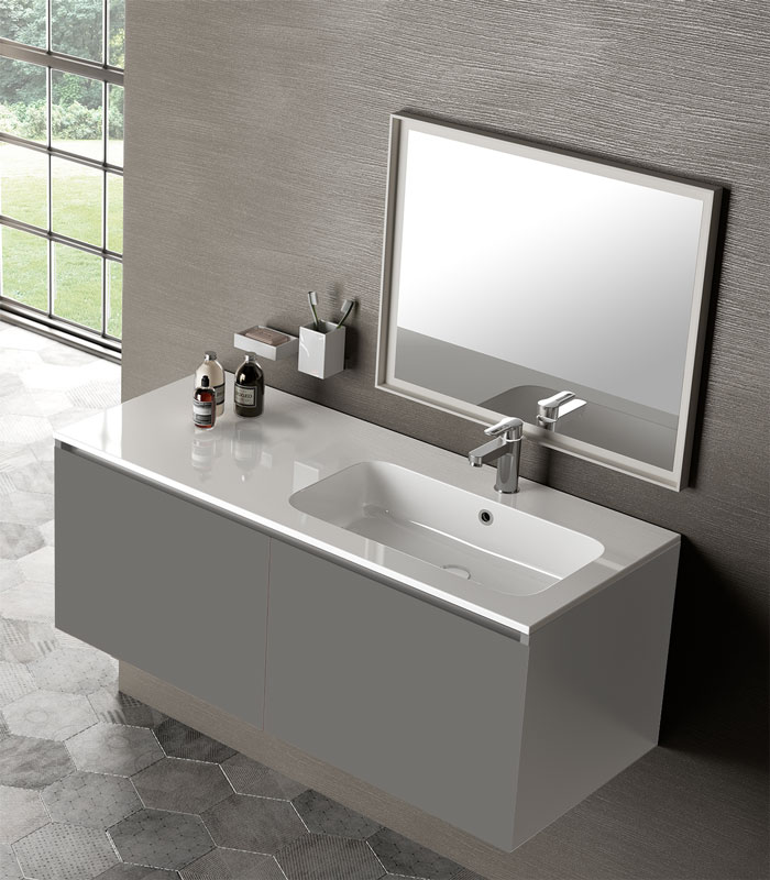 Mobile Gola con lavabo a incasso con vasca destra