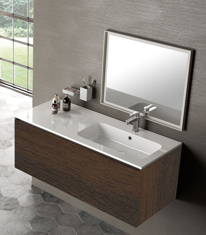 Mobile Gola con lavabo a incasso con vasca destra