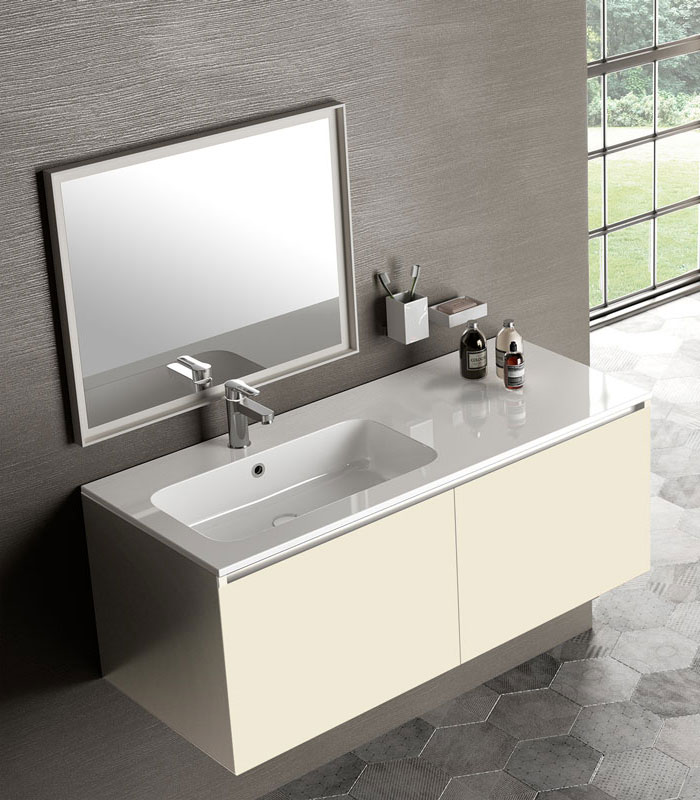 Mobile Gola con lavabo a incasso con vasca sinistra