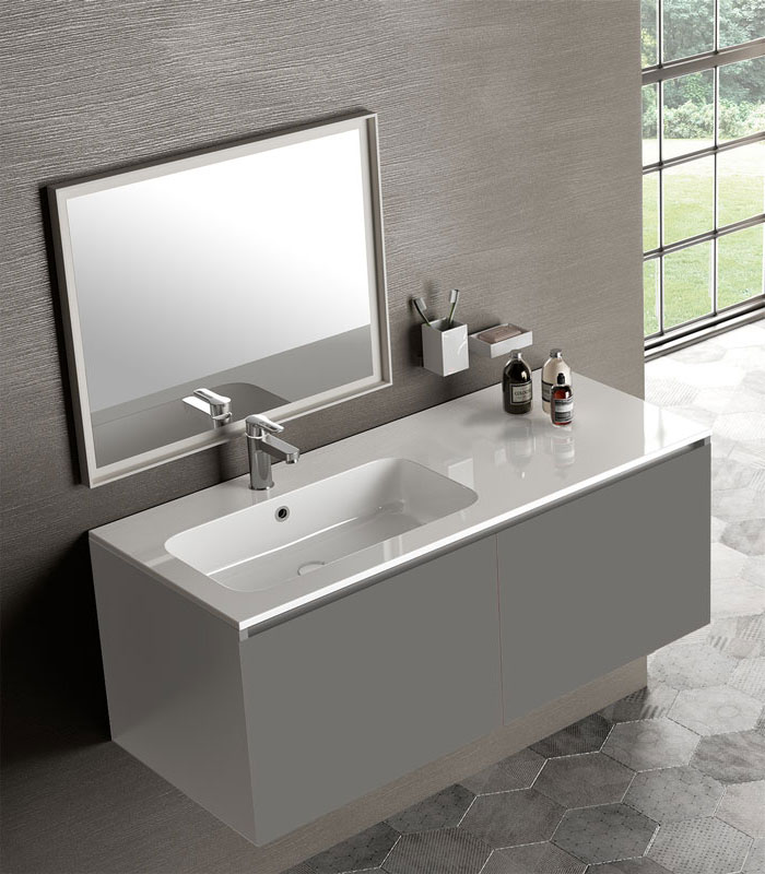Mobile Gola con lavabo a incasso con vasca sinistra