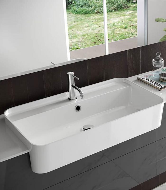 lavabo da semi incasso bianco