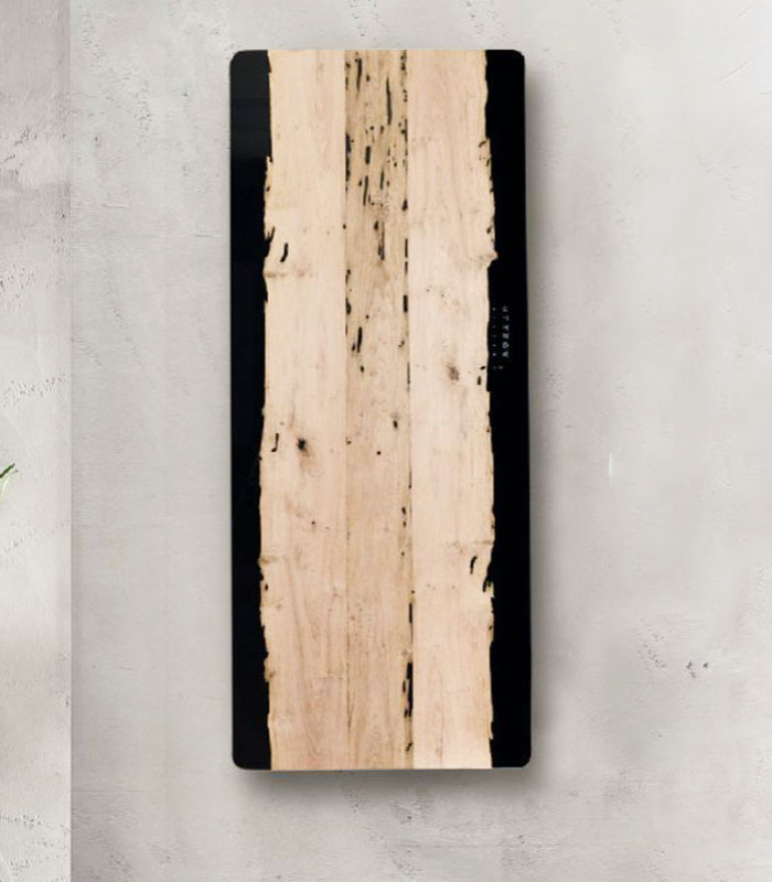 Termoarredo elettrico moderno di design Alfa Wood 50x100, colore legno