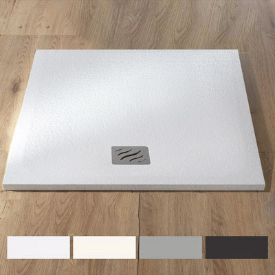 Square shower tray flat or stone effect
