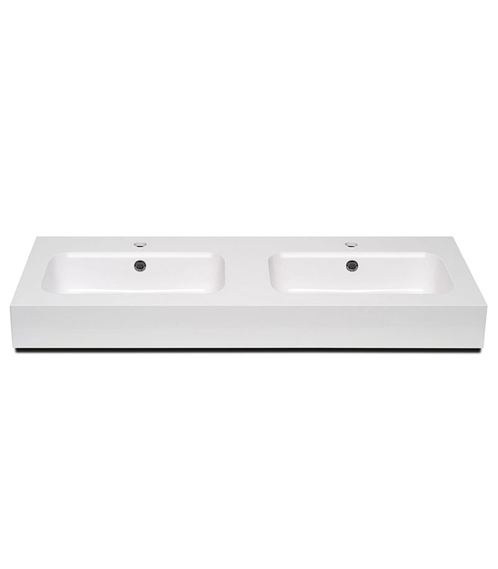 Countertop or wall-hung washbasin Bahia with double bowl