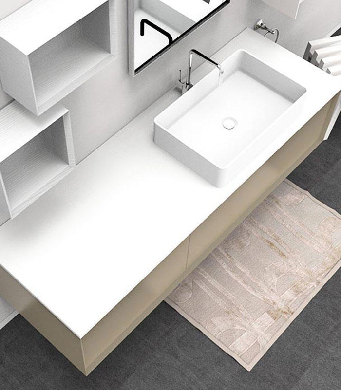 Mobile sotto lavabo sospeso con 1 + 1 cassettone