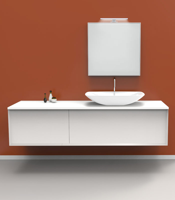 Mobile sotto lavabo sospeso con 1 + 1 cassettone