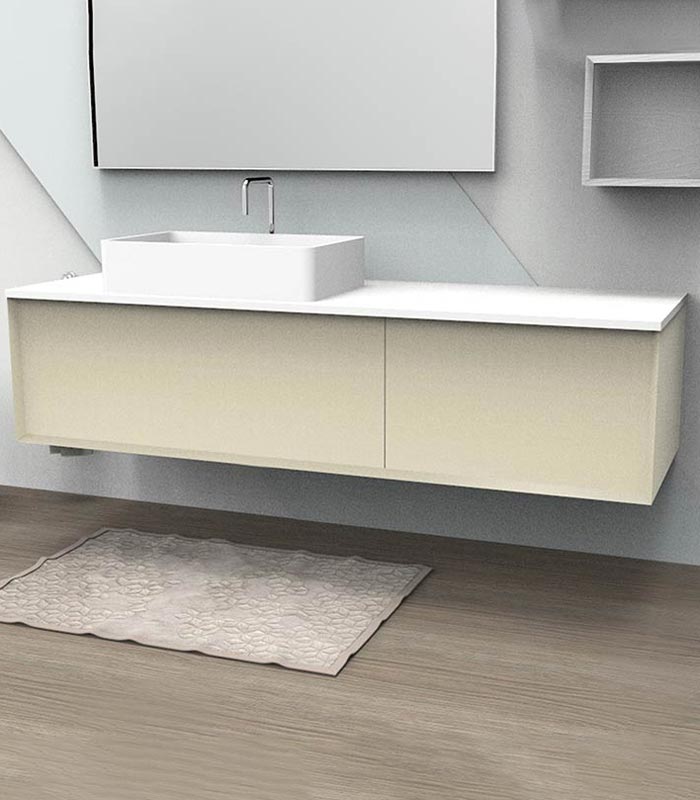 Mobile sotto lavabo sospeso con 1 + 1 cassettone per lavabo in appoggio 