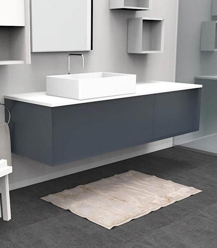Mobile sotto lavabo sospeso con 1 + 1 cassettone per lavabo in appoggio 