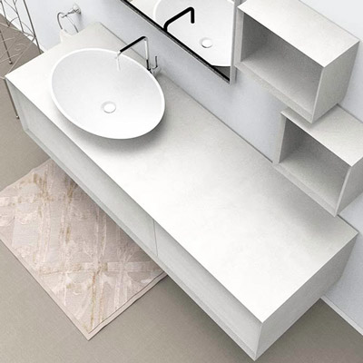 Bathroom vanity with 1 + 1jumbo drawer for countertop basin 