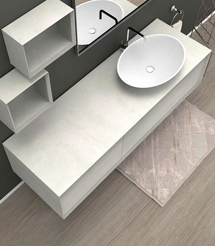 Mobile sotto lavabo sospeso con 1 + 1 cassettone