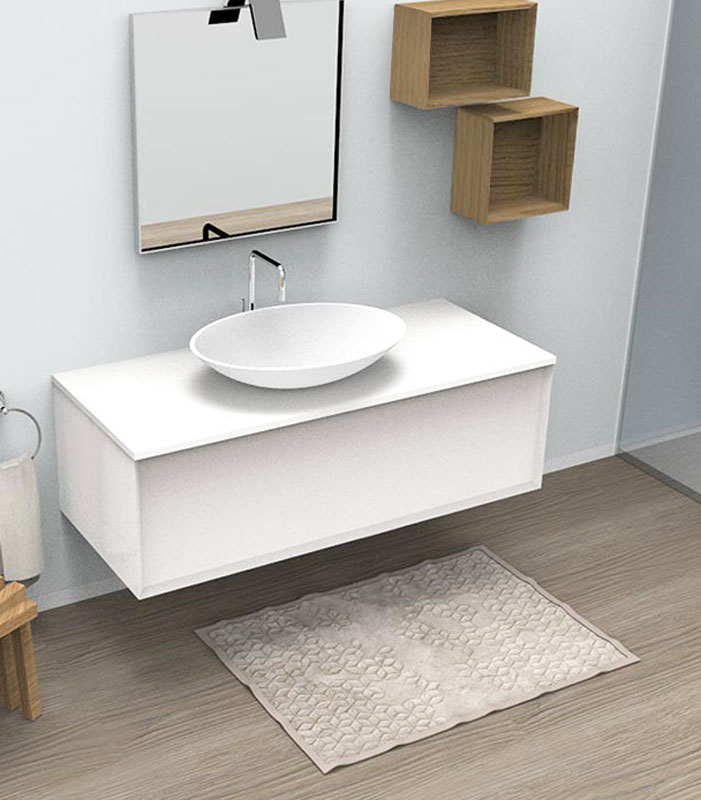 Mobile sottolavabo bagno 1 cassettone per lavabo da appoggio 