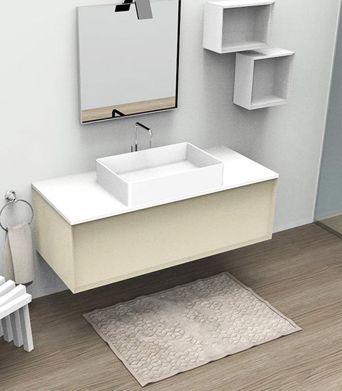 Mobile sottolavabo bagno 1 cassettone per lavabo da appoggio 