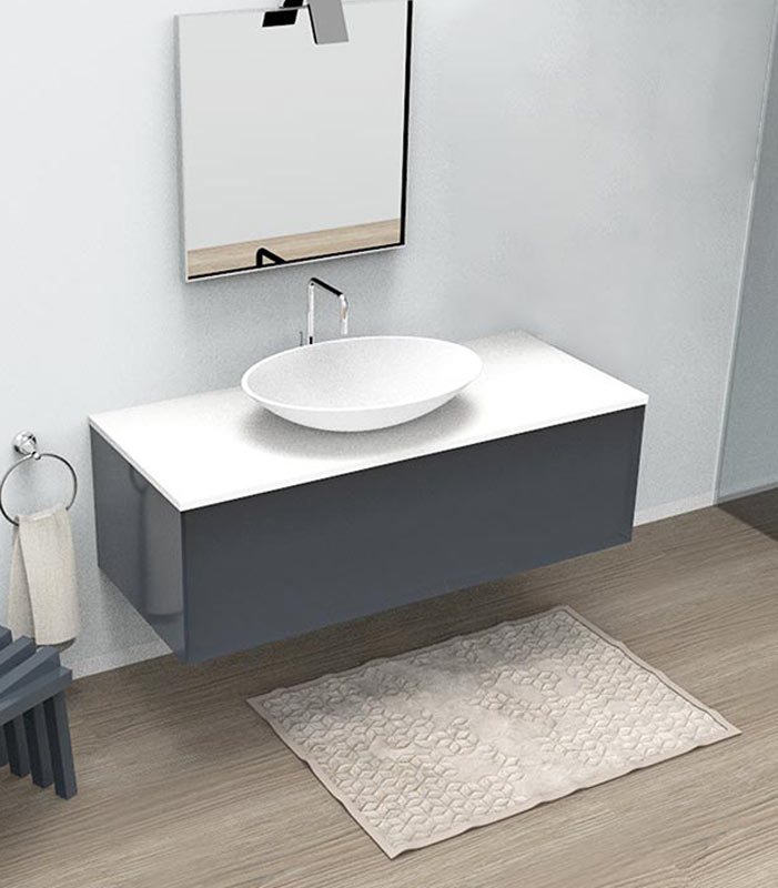 Mobile sottolavabo bagno 1 cassettone per lavabo da appoggio 