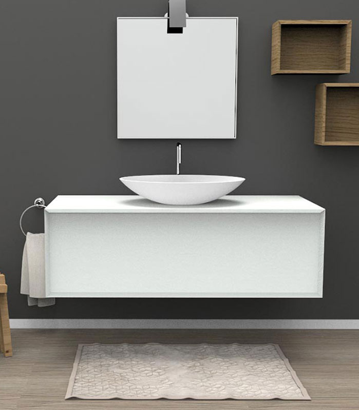 Mobile sottolavabo bagno 1 cassettone per lavabo da appoggio 