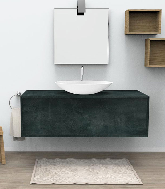 Mobile sottolavabo bagno 1 cassettone per lavabo da appoggio 