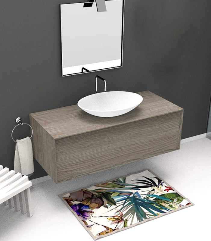 Mobile sottolavabo bagno 1 cassettone per lavabo da appoggio 