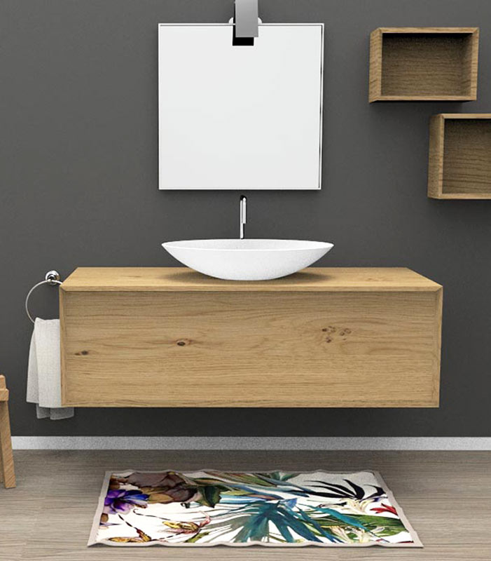 Mobile sottolavabo bagno 1 cassettone per lavabo da appoggio 