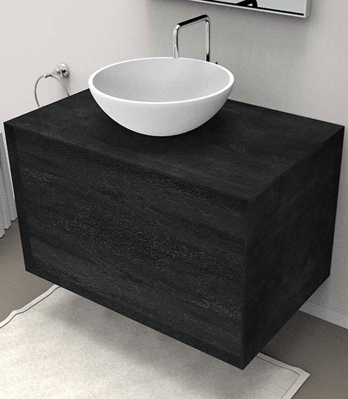 Mobile sotto lavabo sospeso con 2 cassettoni per lavabo in appoggio