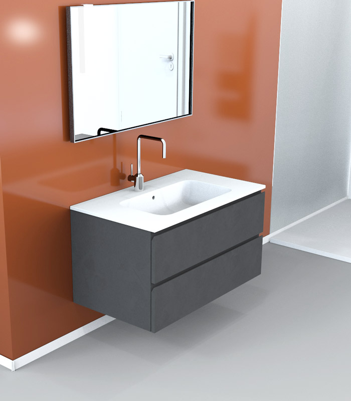Mobile sottolavabo bagno sospeso per lavabo da incasso