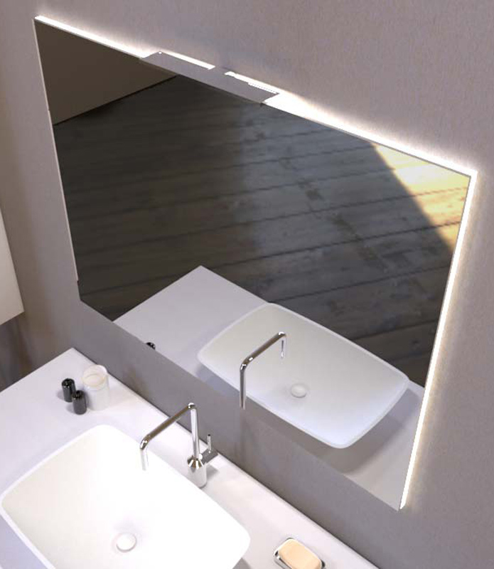 Specchio da Bagno con illuminazione a LED,Specchio Bagno Rettangolare specchio da bagno con illuminazione bianca fredda Specchio Parete da Muro Impermeabile IP67 per Il Trucco 60*80cm Stile 2 